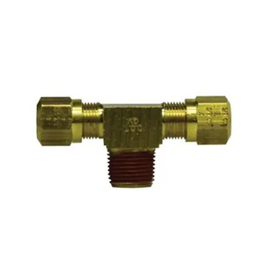 Midland Industries 38134 - Branch Tee, 1/2" Tube OD x 3/8" Tube OD x 3/8" NPT(M)F, Brass
