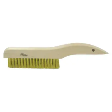 WEILER 44118 Plater‘s Brushes, 13", 3 X 19 Rows, Brass Wire, Curved Wood Handle