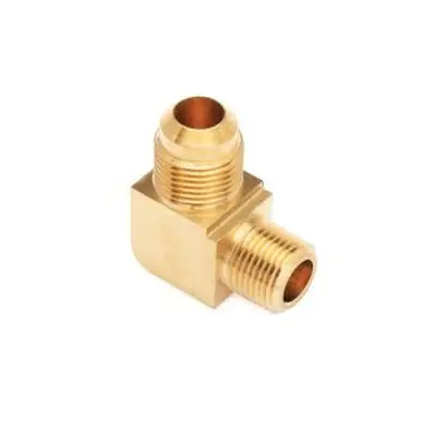 Midland Industries 249X8X4 - 90° Barstock Elbow, 1/2" SAE 45° Male Flared x 1/4" MPT, Brass