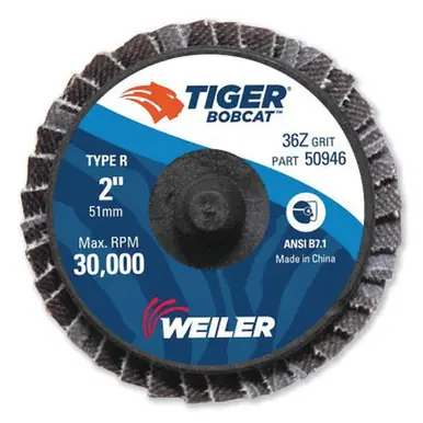 WEILER 50946 2" Bobcat Mini Abrasive Flap Disc Conical (Ty29) Type R Mount 36Z (10pk)