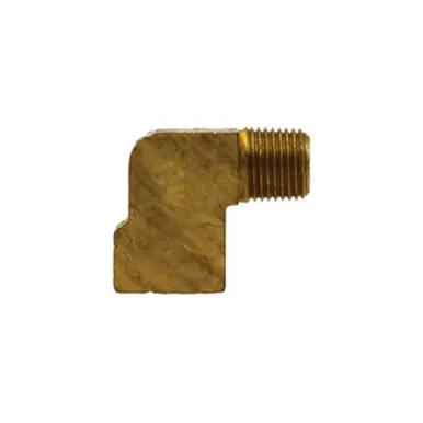 Midland Industries 16127 - 90° Elbow, 1/8" Double Compression Threaded Sleeve x 1/4" MIP, Brass