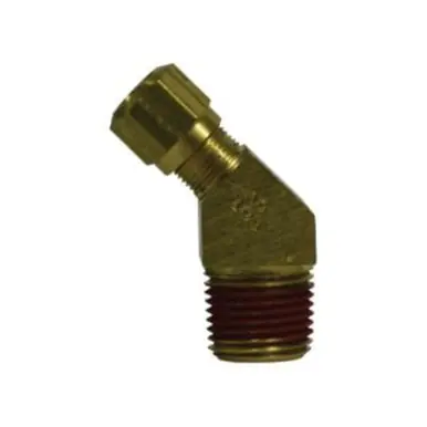 Midland Industries 38150 - 45° Elbow, 3/8" Tube OD x 1/8" Male NPTF, Brass