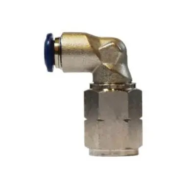 Midland Industries 20090N - 90° Swivel Elbow, 1/4" Push-In x 1/4" FIP, Brass, Nickel-Plated