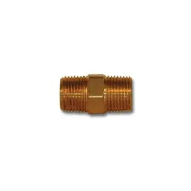 Midland Industries LF23325X2 - Long Hex Nipple, 1/8" MPT x 1/8" MPT, Brass