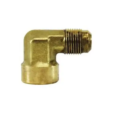 Midland Industries 10500 - 90° Elbow, 1/4" Male SAE 45° Flared x 1/4" NPT(F)F, Brass