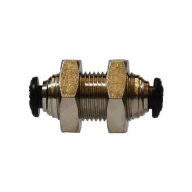 Midland Industries 20736N - Bulkhead Straight Union, 10mm Push-In x 10mm Push-In, Brass,