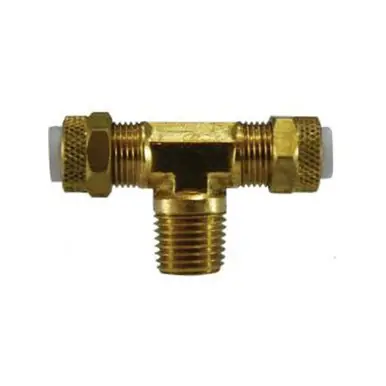 Midland Industries 20322 -Poly-Flo Branch Tee, 3/8" Tube OD x 3/8" Tube OD x 1/8" NPT(M)F, Brass