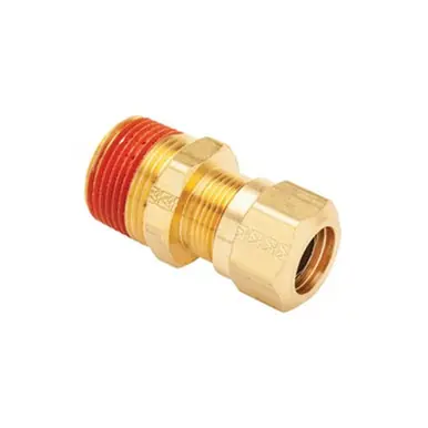 Midland Industries NT68-44VS - Connector w/ RTS, 1/4" Tube OD x 1/4" NPT(M)F, Brass