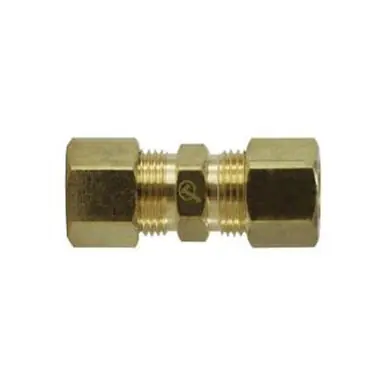 Midland Industries LF62BH-6 - Bulkhead Union w/ Locknut, 3/8" Compression x 3/8" Compression, Brass