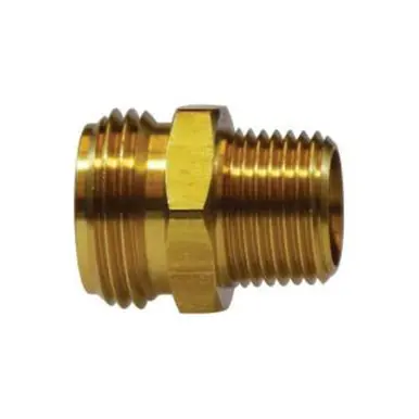 Midland Industries 30063 - Straight Rigid Adapter, 3/4" MGH x 3/4" NPT(M)F, Brass
