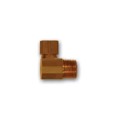Midland Industries 269X5 - 90° Barstock Elbow, 5/16" Compression x 1/8" MPT, Brass
