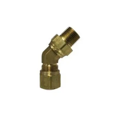 Midland Industries 38154S - 45° Swivel Elbow, 1/2" Tube OD x 3/8" Male NPTF, Brass