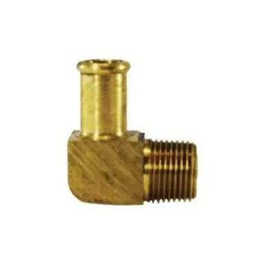 Midland Industries 32189 - 90° Elbow, 5/8" Bubble Barbed x 1/2" MIP, Brass