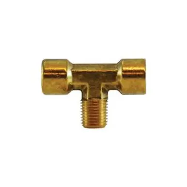 Midland Industries 28282F - Branch Tee, 1/4" NPT(F)F x 1/4" NPT(F)F x 1/4" NPT(M)F, Brass