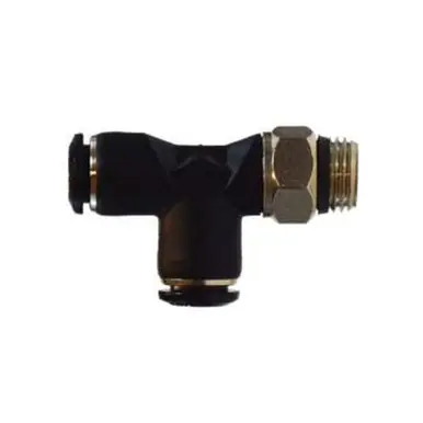 Midland Industries 20670 - Swivel Run Tee, 4mm Push-In x 4mm Push-In x 1/8" Male BSPT, Composite