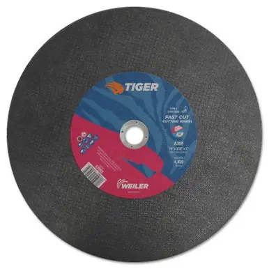 WEILER 57093 Tiger Large Cutting Wheels 14" Dia. 3/32" Thick 1" Arbor 36 Grit (10pk)