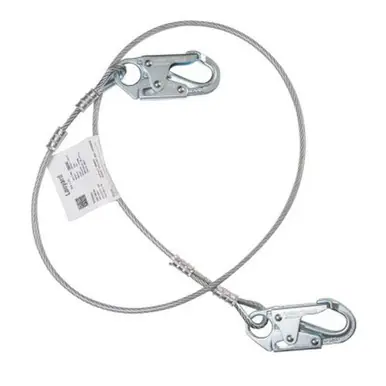 Honeywell 207NLS-Z7/6FTV Wire Rope Lanyard, 6 ft, Harness; Anchorage Connection, 310lb Cap, Green
