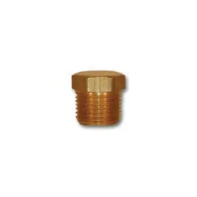 Midland Industries LF121-4 - Cored Hex Head Plug, 1/4" MPT, 0.62" Brass
