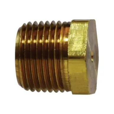 Midland Industries 28205S - Solid Hex Head Plug, 3/4" NPTF, 0.92" Brass