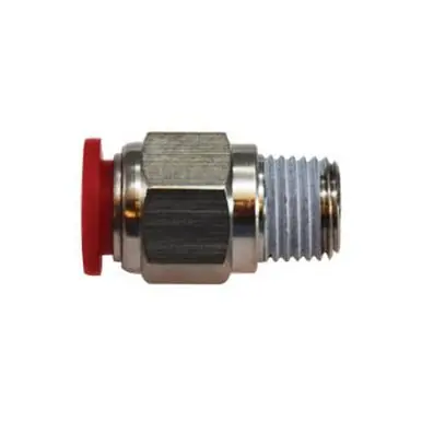 Midland Industries 20633 - Straight Adapter, 6mm Push-In x 1/4" Male BSPT, Composite, Nickel-Plated