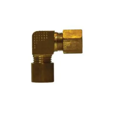 Midland Industries 18125B - 90° Barstock Union Elbow, 5/16" Compression x 5/16" Compression, Brass