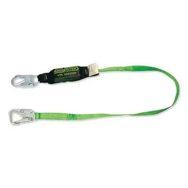 Honeywell 913B/6FTGN BackBiter Tie-Back Lanyard, 6 ft, Locking Snap Hooks, 310 lb Cap., 1 Leg