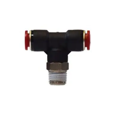 Midland Industries 20685 - Swivel Branch Tee, 8mm Push-In x 3/8" Push-In x 8mm Male BSPT, Composite,