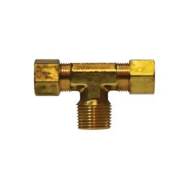 Midland Industries 18294 - Branch Tee, 5/16" Tube OD x 5/16" Tube OD x 1/4" Male NPTF, Brass