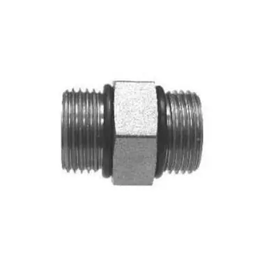 Midland Industries 6403O64 - Union Hex Nipple, 9/16" Male ORB x 7/16" Male ORB, Steel