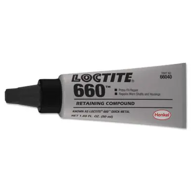 LOCTITE 135527 660 Quick Metal Retaining Compound, 50ml Tube, Silver, 3,300psi