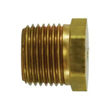 Midland Industries 706125-04 - Solid Hex Head Plug, 1/4" MPT, 3/4" Brass