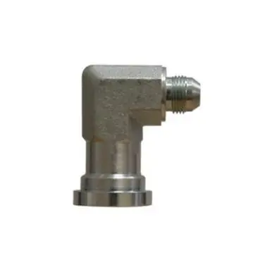 Midland Industries 17041612 - 90° Adapter Elbow, 1" JIC x 3/4" Code 61 Flanged, Steel