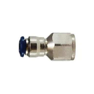 Midland Industries 20034N - Straight Connector, 1/4" Tube OD x 1/8" NPT(F)F, Brass, Nickel-Plated