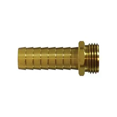 Midland Industries 30511 - Straight Male End Hex Adapter, 5/8" Garden Hose Barbed x 3/4" MGH, Brass
