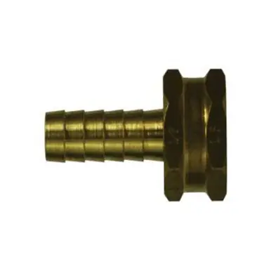 Midland Industries 707046-1212 - Straight Hex Swivel Adapter, 3/4" Hose Barbed x 3/4" FGH, Brass