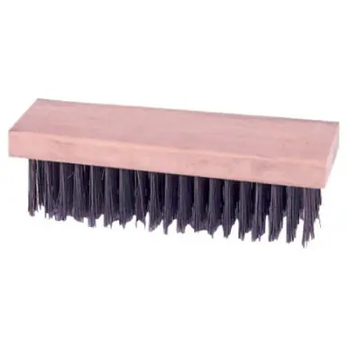 WEILER 44067 Scratch Brushes 7 1/4" 6x19 Rows Round Steel Wire Wood Handle