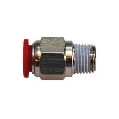 Midland Industries 20635 - Straight Adapter, 8mm Push-In x 3/8" Male BSPT, Composite, Nickel-Plated