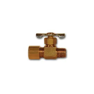 Midland Industries 101C - Needle Valve, 1/4 x 1/8" Nominal, Compression x MPT, 150 psi Pressure,