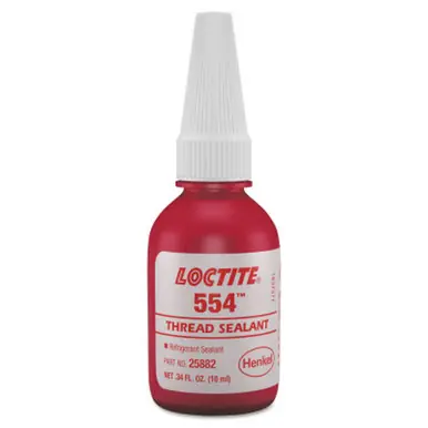 LOCTITE 231643 554 Thread Sealant, Refrigerant Sealant, 10ml Bottle, Red