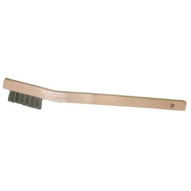 WEILER 44805 Small Hand Scratch Brushes 7 1/2" Stainless Wire Curved Wood Handle