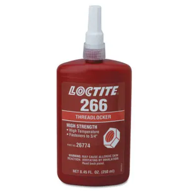 LOCTITE 232331 266 Threadlockers, High Temp, 250ml,3/4 in Thread, Red-Orange