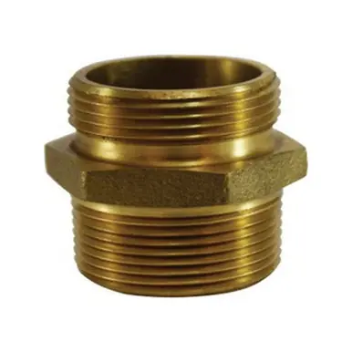 Midland Industries 444095 - Hex Nipple, 2-1/2" MNST x 1-1/2" MNST, Brass