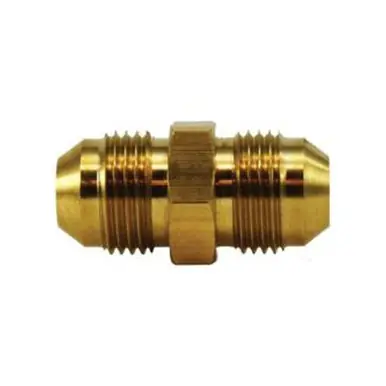 Midland Industries 28966 - Straight Tube Union, 1/4" Male JIC Flared x 1/4" Male JIC Flared, Brass