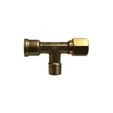 Midland Industries 700075-040202 - Tee, 1/4" Compression x 1/8" FIP x 1/8" MIP, Brass