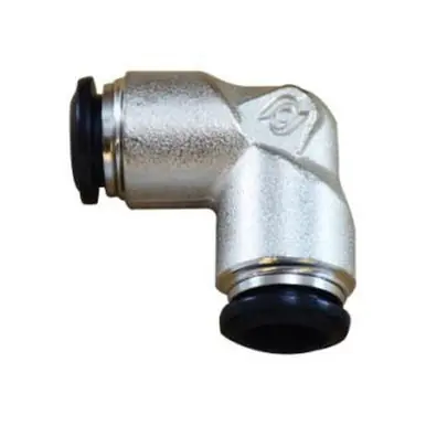 Midland Industries 20660N - 90° Union Elbow, 6mm Push-In x 6mm Push-In, Brass, Nickel-Plated