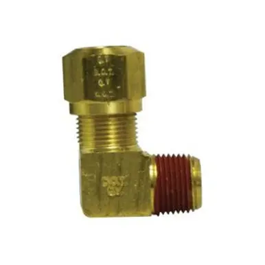 Midland Industries 38089 - 90° Elbow, 3/16" Push" Tube x 1/8" NPT(M)F, Brass