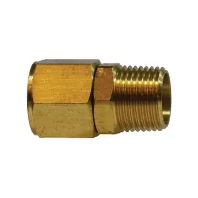 Midland Industries 28425 - Pipe Straight Swivel Adapter, 1/4" NPT(M)F x 1/4" NPT(F)F, 1.34" Brass