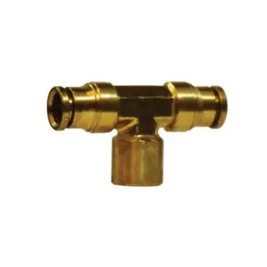 Midland Industries 770604 - Branch Tee, 3/8" Push" Tube x 3/8" Push" Tube x 1/4" FPT, Brass