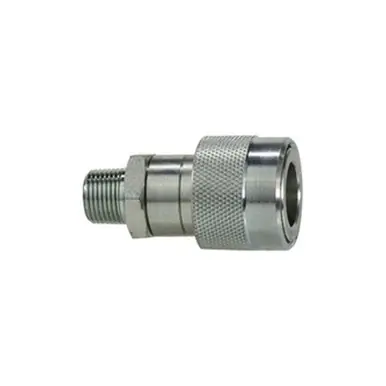 Midland Industries KZEB38SM - Thread Lock Hydraulic Jack Coupling, 3/8" NPT(M) x 3/8", Steel