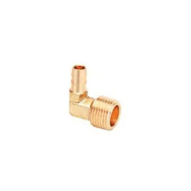 Midland Industries HE1-8C -Champion Brass 90° Elbow, 1/2" Hose Barbed x 3/8" MIP, Brass
